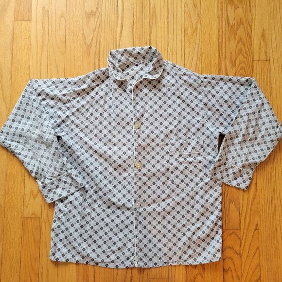 Vintage Sanford White & Green Floral Print Pima Cotton Pajama Set Size M - Picture 2 of 6